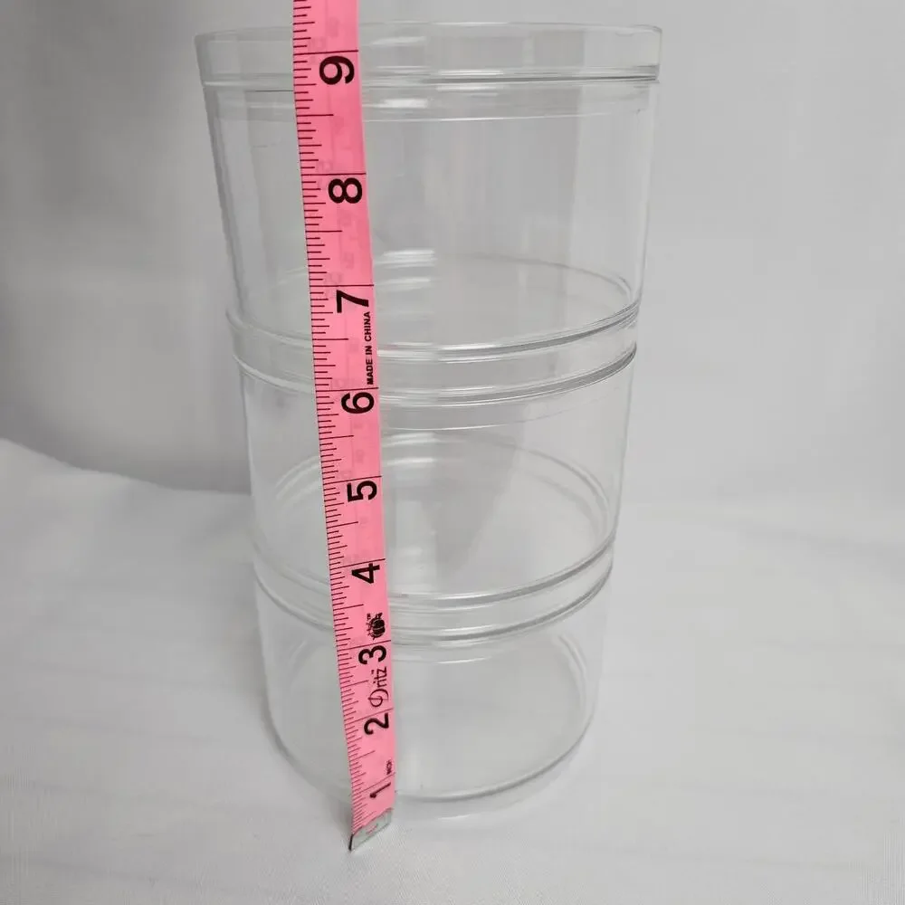 Clear Makeup Stackable Acrylic 3‎ Tier Cosmetic Storage Containers Stackable